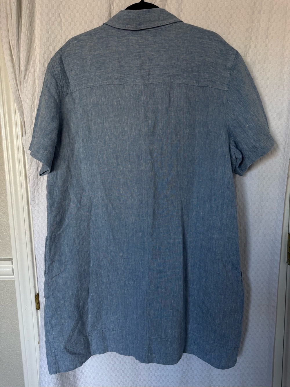 Madewell Relaxed Mini Shirtdress 100% Linen Sunfaded Blue XL NWT - Picture 8 of 8